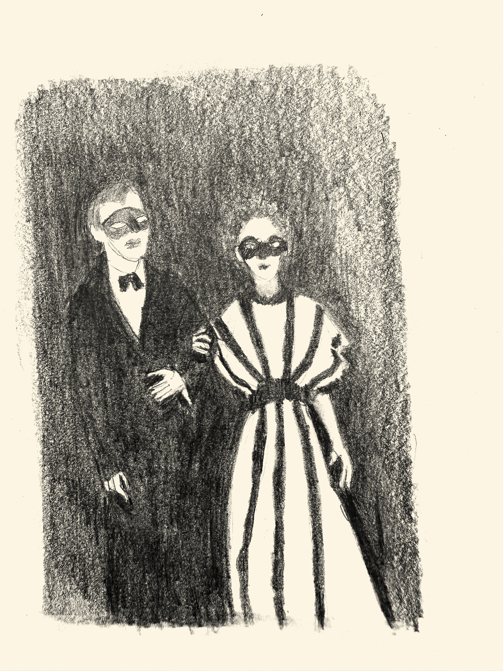 Two Masked Revellers